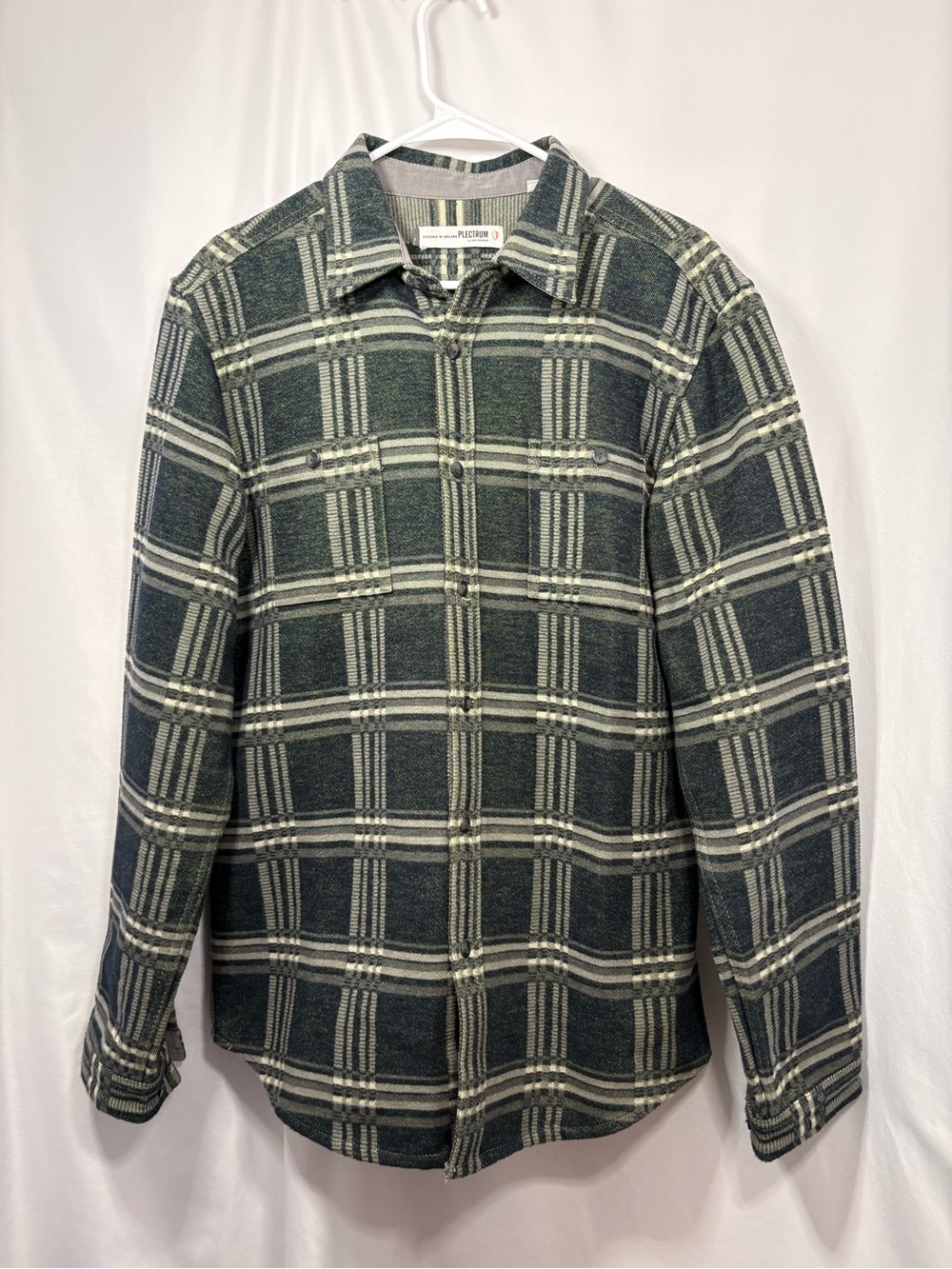 Plectrum by Ben Sherman Men’s Green Plaid Button-Front Shacket Size XL